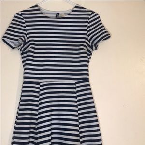 DIVIDED H&M NAVY BLUE STRIPED MINI DRESS